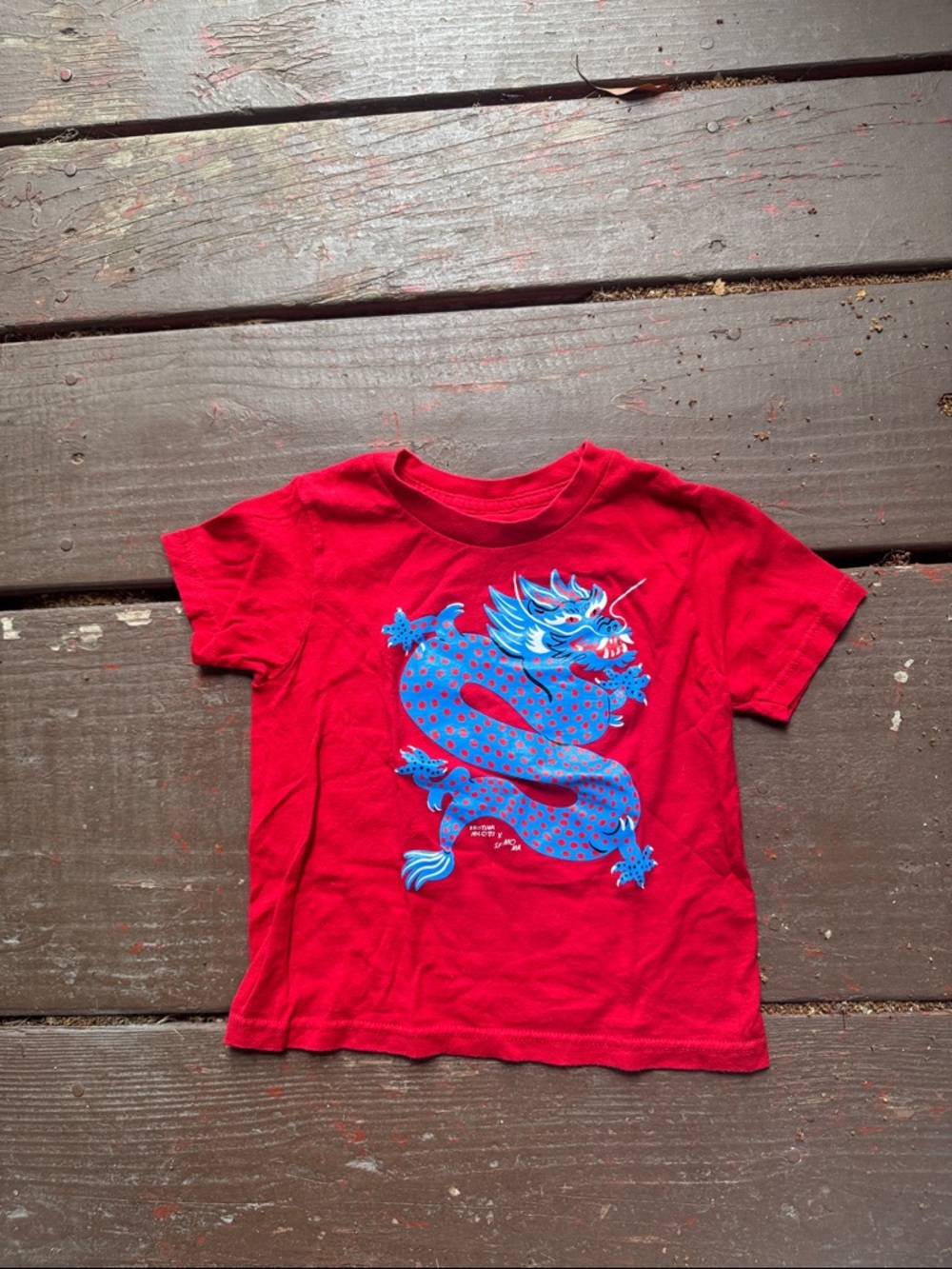 Bright Red Kids' Dragon Graphic Tee